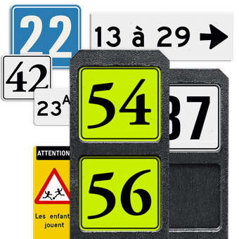 Poteaux et plaques de numéros de maison