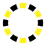 Cadre réfléchissant jaune/noir