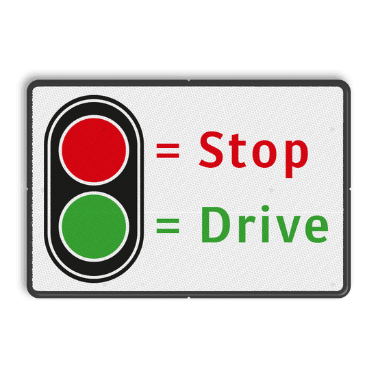 Verkeersbord Stoplichten STOP of DRIVE kopen? Bestel hier!
