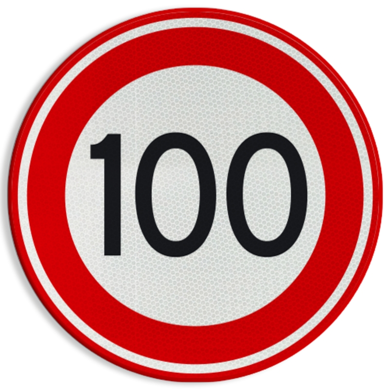 Verkeersbord A1-100 Snelheidsbord 100 km/u | Bestel