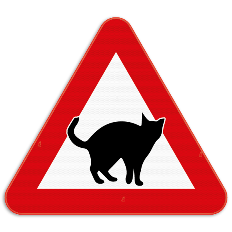hoesten Voorwoord Blaast op Verkeersbord let op overstekende katten Kopen? Bestel hier online!
