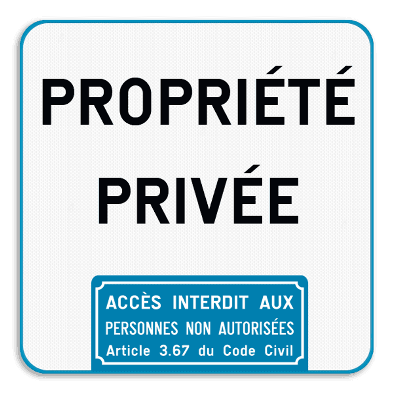 Disque autocollant sens interdit propriété privée accès interdit