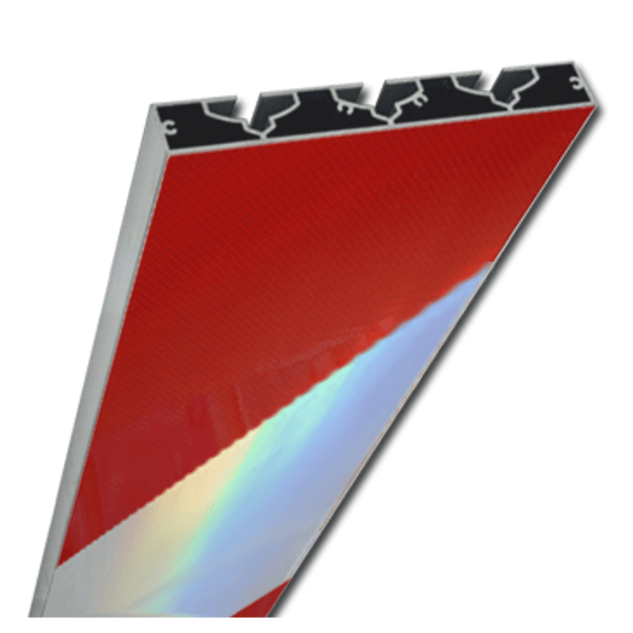 Panneau de protection de 100 cm, bandes diagonales rouges/blanches