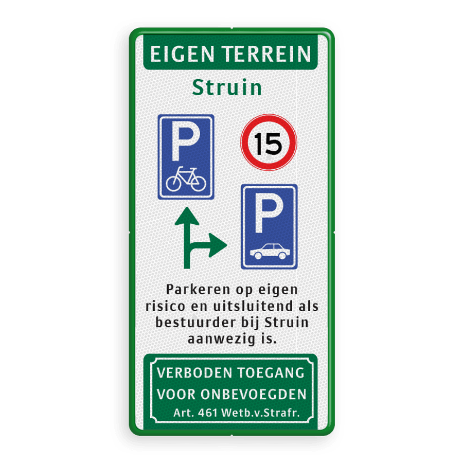 ondergoed Sada Shetland Verkeersbord Entree eigen terrein op maat