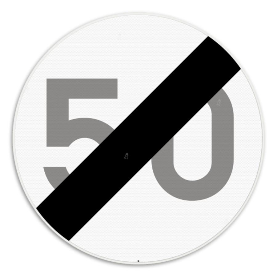 kruis Belonend progressief Verkeersbord C45 Einde snelheid 50 Kopen? Bestel hier online!