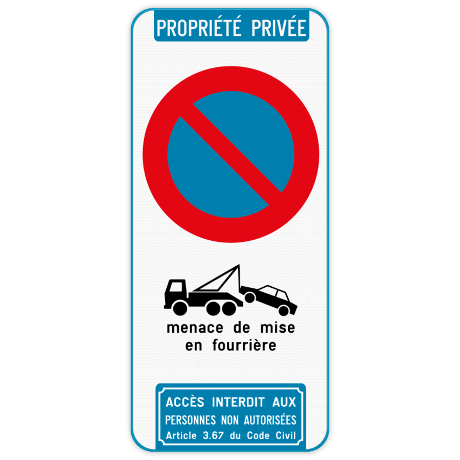 Autocollant Stationnement interdit - Mise en fourrière