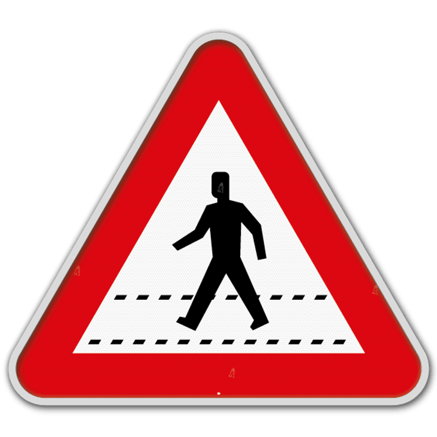 Panneau De Signalisation Routière - Chantier Piétons, Côté Gauche, Plastique UK