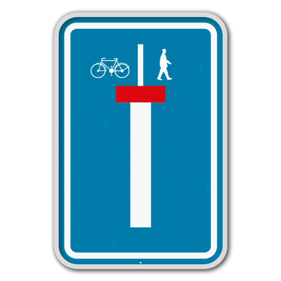 Un panneau G2000 F45b Voie sans issue, sauf piétons et cyclistes