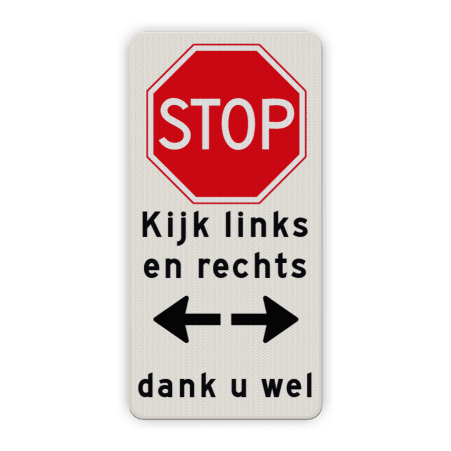 Verkeersbord STOP! Kijk links en rechts voordat je oversteekt kopen