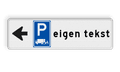 Routepijl + picto + 5 regels tekst