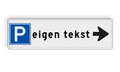 Pictogram + 2 regels tekst + pijl