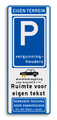 Koptekst - Verkeersteken E - Pictogram - 2 tekstregels - Ondertekst