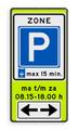 Parkeerbord + 2 tekstregels + pictogram