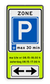 Parkeerbord + 2 tekstregels + pictogram