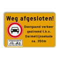 Verkeerspictogram + onderbord + 8 Tekstregels