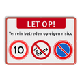 Banner + tekstregels + 3 pictogrammen