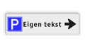 Pictogram + 2 regels tekst + pijl