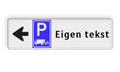 Routepijl + picto + 4 regels tekst