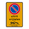 Verkeersteken + picto / 3 tekstregels + pictogram