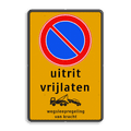 Verkeersteken + picto / 3 tekstregels + pictogram