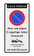Koptekst + Verkeersteken + 4 Tekstregels + Pictogram + 2 Tekstregels