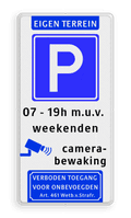 Koptekst - Verkeersteken - 3 tekstregels - betaald parkeren- Ondertekst