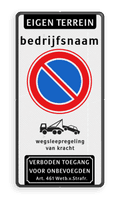 Koptekst + tekstregel + Verkeersteken + Pictogram + Ondertekst