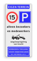 Koptekst + 2x Verkeersteken + Pictogram + 3 tekstregels + Ondertekst