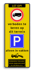 koptekst - verkeersteken - 3 tekstregels - verkeersteken - 1 tekstregel - pictogram - ondertekst