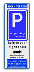Koptekst - Verkeersteken E - Pictogram - 2 tekstregels - Ondertekst