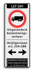 Koptekst + Verkeersteken + 3+3 tekstregels + Pictogram + tekstregels + Picto