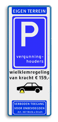 Koptekst - Verkeersteken E - 2 tekstregels - Pictogram - Ondertekst