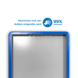Achterzijde verkeersbord RAL7042 met blauwe rand RAL5017