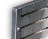Verzwaarde markeerschild 1000mm wit met rode schuine banen