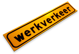 Werkverkeer magneetbord 500x100mm fluorescerend geel/zwart
