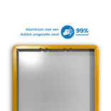 Achterzijde verkeersbord RAL7042 met gele rand RAL1023