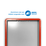 Achterzijde verkeersbord RAL7042 met rode rand RAL3020