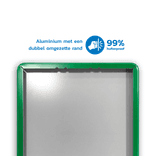 Achterzijde verkeersbord RAL7042 met groene rand RAL6024