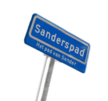 Straatnaambord 11 karakters 800x300mm 1 regelig + huisnummers NEN 1772