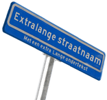Straatnaambord 22 karakters 1180x200 mm + ondertekst NEN 1772