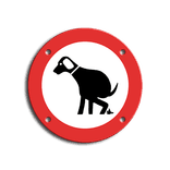 Vlak reflecterend bord Ø100mm hier honden laten poepen verboden