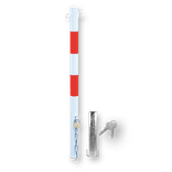 Antiparkeerpaal IB04 Ø60mm rood/wit, AFNEEMBAAR - in bestrating BUDGET