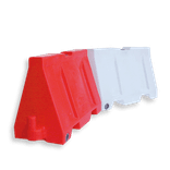 Kunststof barrier 1000x400x550mm - rood/wit - vulbaar met water of zand