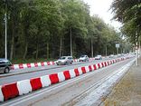 Kunststof barrier rood/wit - 1000x400x550mm