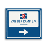 Bewegwijzeringsbord 1180x1000mm met logo en pijl