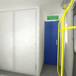Panneau d'interdiction d'accès à la porte de secours rouge/blanc - réfléchissant