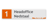 Vlak bedrijfsnaambord 700x150mm met nummer