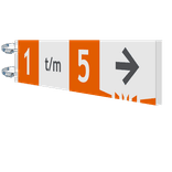 Enkelzijdige Kokerbord 700x150mm met nummers