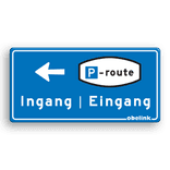 Bewegwijzering 2:1 blauw/wit/zwart - EIGEN ONTWERP