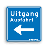 Bewegwijzering 1000x1000x28mm blauw/wit/zwart - Obelink